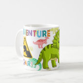 Dinosaur mit farbenfroher Vorgeschichte• Lustiger Kaffeetasse (Vorderseite Links)