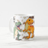 Dinosaur mit farbenfroher Vorgeschichte• Lustiger  Kaffeetasse (Vorderseite Links)