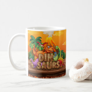 Dinosaur mit farbenfroher Vorgeschichte• Lustiger  Kaffeetasse