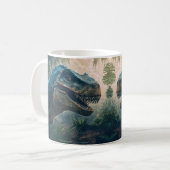 Dinosaur mit farbenfroher Vorgeschichte• Lustiger  Kaffeetasse (Vorderseite Links)