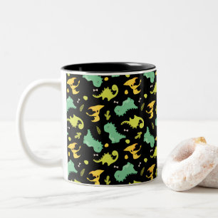 Dinosaur mit farbenfroher Vorgeschichte• Lustiger Zweifarbige Tasse
