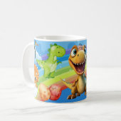 Dinosaur mit farbenfroher Vorgeschichte• Spaß für Kaffeetasse (Vorderseite Links)