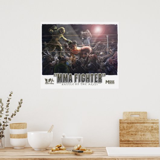 Dinosaur MIXED MARTIAL ARTS Fighters Poster (Küche)