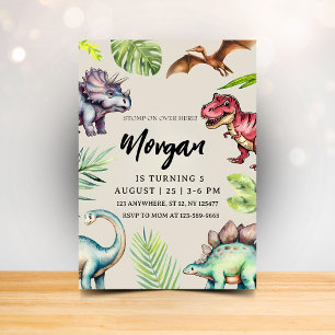 Dinosaur-Moderne-Geburtstags-Einladung Kinderparty Einladung