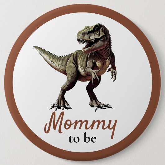 Dinosaur Mommy Baby Shower Button (Vorderseite)