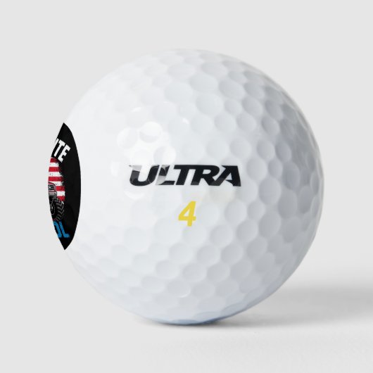Dinosaur Monster Truck Dino 4. Juli Flaggenjungen Golfball (Logo)