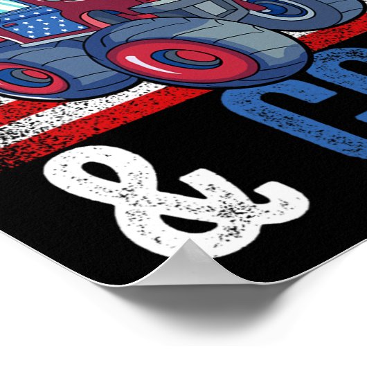 Dinosaur Monster Truck Dino 4. Juli Jungs Ameri Poster (Ecke)