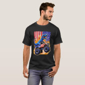Dinosaur Monster Truck Dino 4. Juli Jungs Ameri T-Shirt (Vorne ganz)