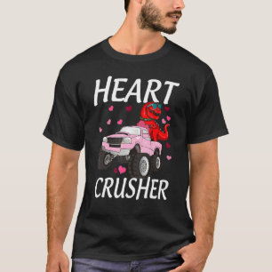 Dinosaur Monster Truck Rex Valentines Hearts Toddl T-Shirt