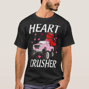 Dinosaur Monster Truck Rex Valentines Hearts Toddl T-Shirt