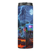 Dinosaur-Monstertruck-Blitzchaos Thermosbecher (Rückseite)