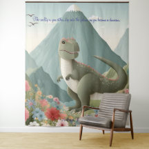 Dinosaur Mountain Blume Personalisiert Tapestry