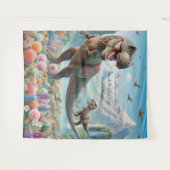 Dinosaur Mountain Blume Personalisiert Tapestry Wandteppich (Vorderseite (Horizontal))