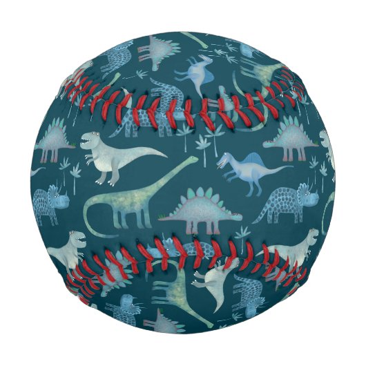 Dinosaur Muster Aquamarin Green Baseball (Rückseite)
