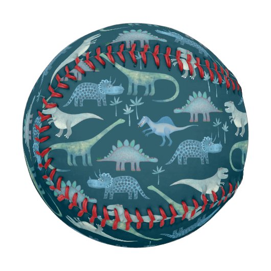Dinosaur Muster Aquamarin Green Baseball (Vorderseite Links)