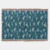 Dinosaur Muster Aquamarin Green Decke (Vorderseite)
