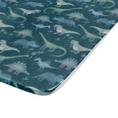 Dinosaur Muster Aquamarin Green Schneidebrett (Ecke)