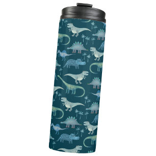 Dinosaur Muster Aquamarin Green Thermosbecher