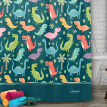 Dinosaur Muster Blau Mit Monogramm Kid Boy Bad
