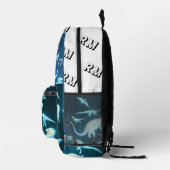 Dinosaur Muster Modernes Skelett T-Rex Bedruckter Rucksack (Rechts)