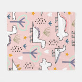 Dinosaur-nahtloses Muster, Vintage Abbildung wi Fleecedecke (Vorderseite (Horizontal))