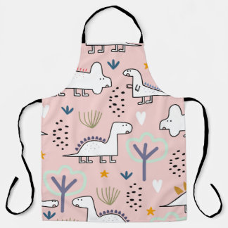 Dinosaur-nahtloses Muster, Vintage Abbildung wi Schürze