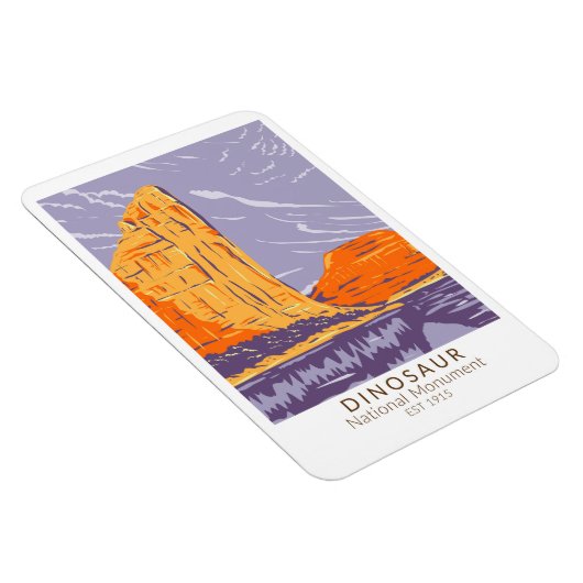 Dinosaur-Nationaldenkmal Vintag Magnet (Rechte Seite)