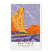 Dinosaur-Nationaldenkmal Vintag Magnet (Vertikal)