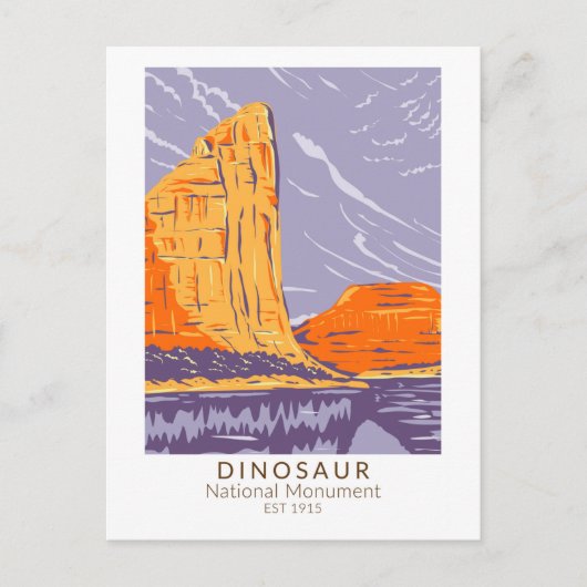 Dinosaur-Nationaldenkmal Vintag Postkarte (Vorderseite)