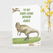 Dinosaur Neffe Geburtstagskarte Karte (Gelbe Blume)