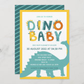 Dinosaur Newborn Baby Boy Dusche Einladung (Vorne/Hinten)