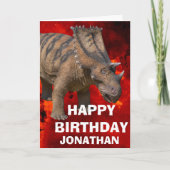 Dinosaur Niedlich Children BIRTHDAY PARTY Card Karte (Vorderseite)