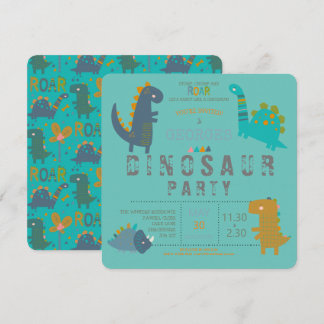 Dinosaur niedlich moderne Geburtstagsparty Einladu Einladung