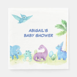 Dinosaur Niedlich Watercolor Baby Dusche Party Serviette