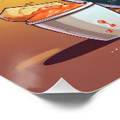 Dinosaur Noodles Illustration Poster (Ecke)