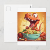 Dinosaur Noodles Illustration Postkarte (Vorne/Hinten)