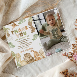 Dinosaur One-A-Saurus 1. Geburtstag Party Foto Dankeskarte