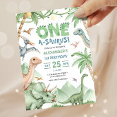 Dinosaur One-A-Saurus 1. Geburtstagsfeier Einladung