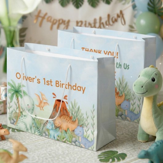 Dinosaur One-A-Saurus 1st Birthday Große Geschenktüte
