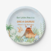 Dinosaur One-A-Saurus 1st Birthday  Pappteller (Vorderseite)