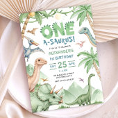 Dinosaur One-A-Saurus 1st Birthday Party Einladung