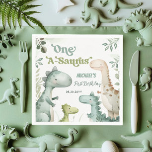 Dinosaur One-A-Saurus Boy 1. Geburtstag Serviette