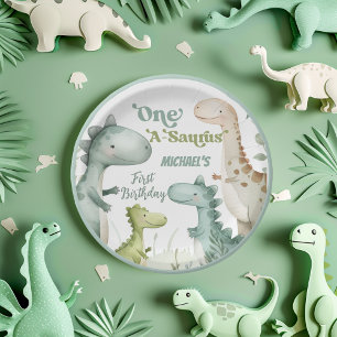 Dinosaur One-A-Saurus Boy 1. Geburtstagsfeier Pappteller