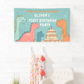 Dinosaur One-A-Saurus Boy 1st Birthday Party  Banner (Insitu)