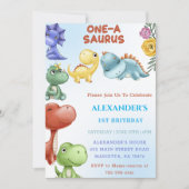 Dinosaur One-A-Saurus Geburtstagspartei Einladung (Vorderseite)