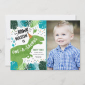 Dinosaur One-A-Saurus RAWR 1. Geburtstag Einladung (Vorderseite)