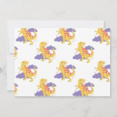 Dinosaur One Rex Niedlich Girls 1st Pink Party Fot Einladung (Rückseite)