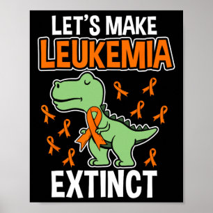 Dinosaur Orange Ribbon Hämatologe Reptile Fossil Poster
