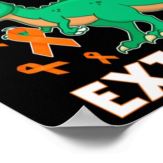 Dinosaur Orange Ribbon Hämatologe Reptile Fossil Poster (Ecke)