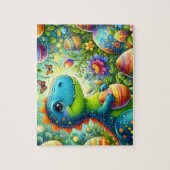 Dinosaur-Oster-Eier-Garten Puzzle (Vertikal)